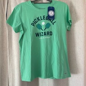 Life Is Good Green Pickleball Wizard Tee